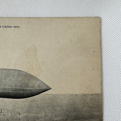 Vintage Zeppelin Airship Dirigible Postcard Post Card French Ville de Paris