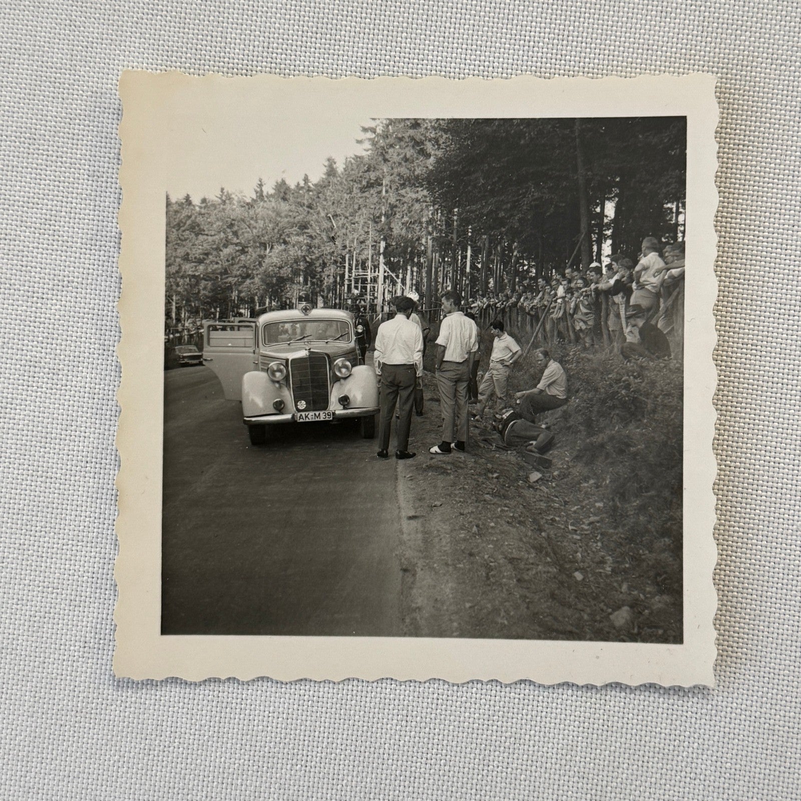 Vintage Snapshot Photo Photograph Print Mercedes Benz Car Automobile Men