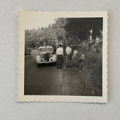 Vintage Snapshot Photo Photograph Print Mercedes Benz Car Automobile Men