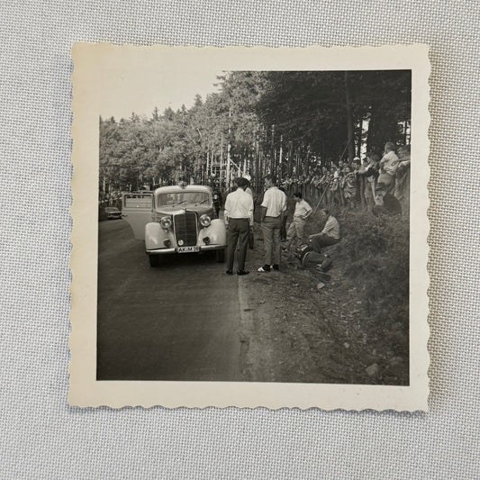 Vintage Snapshot Photo Photograph Print Mercedes Benz Car Automobile Men