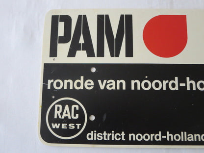 Vintage 1968 Ronde Van Noord Holland Car Rally Participant Plate Plaque RAC West