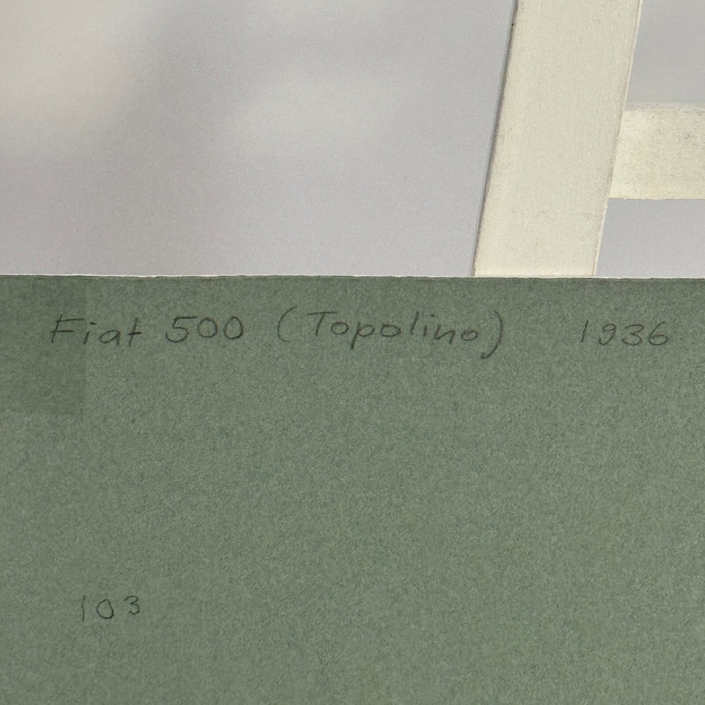 1936 Fiat 500 Topolino Car Illustration Art Drawing Hand Drawn Vintage