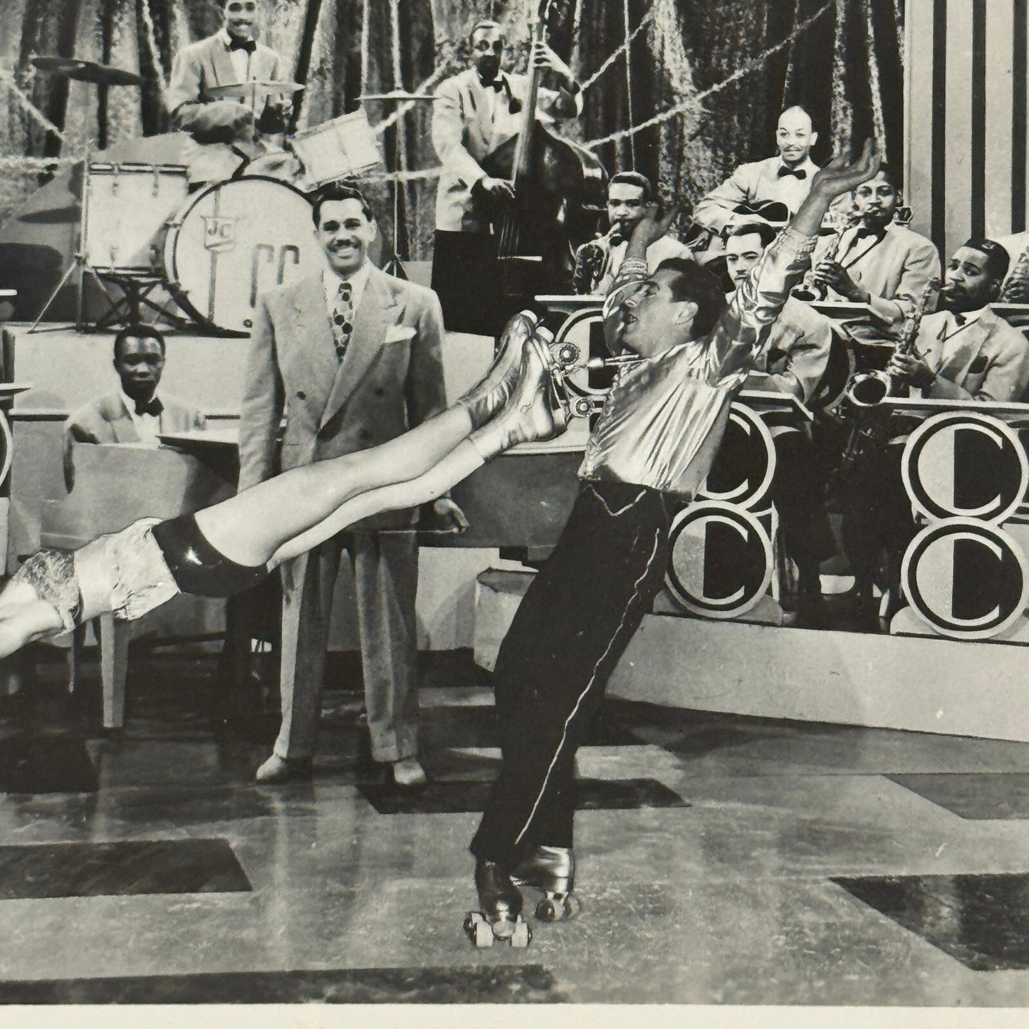Vintage Circus Rollerskating Roller Skate Performer Big Band Photo Photograph