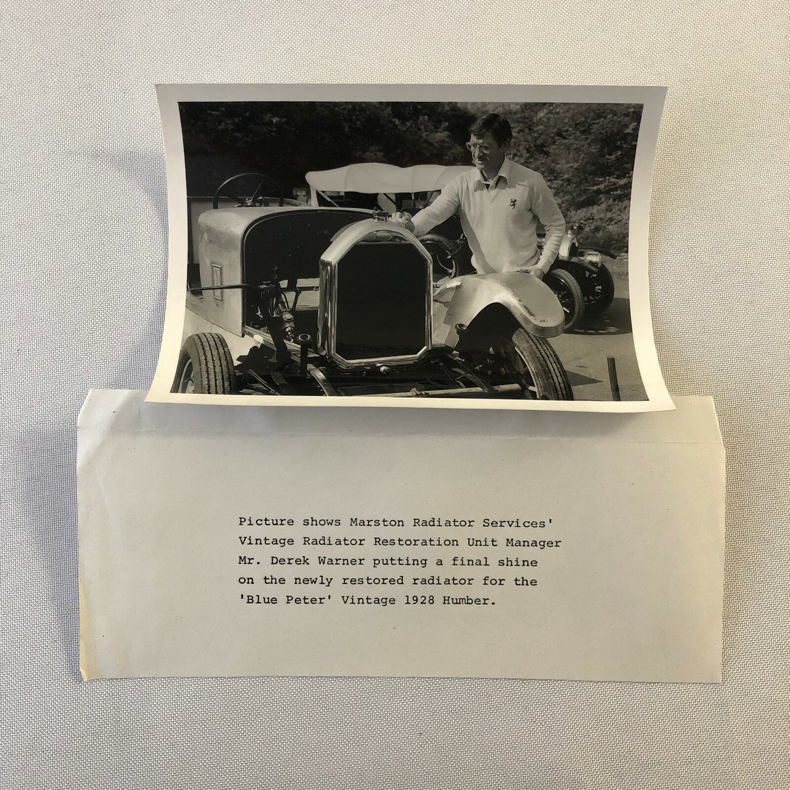 Vintage 1928 Humber Blue Peter Car Radiator Restoration Photo Print Lot of 3 