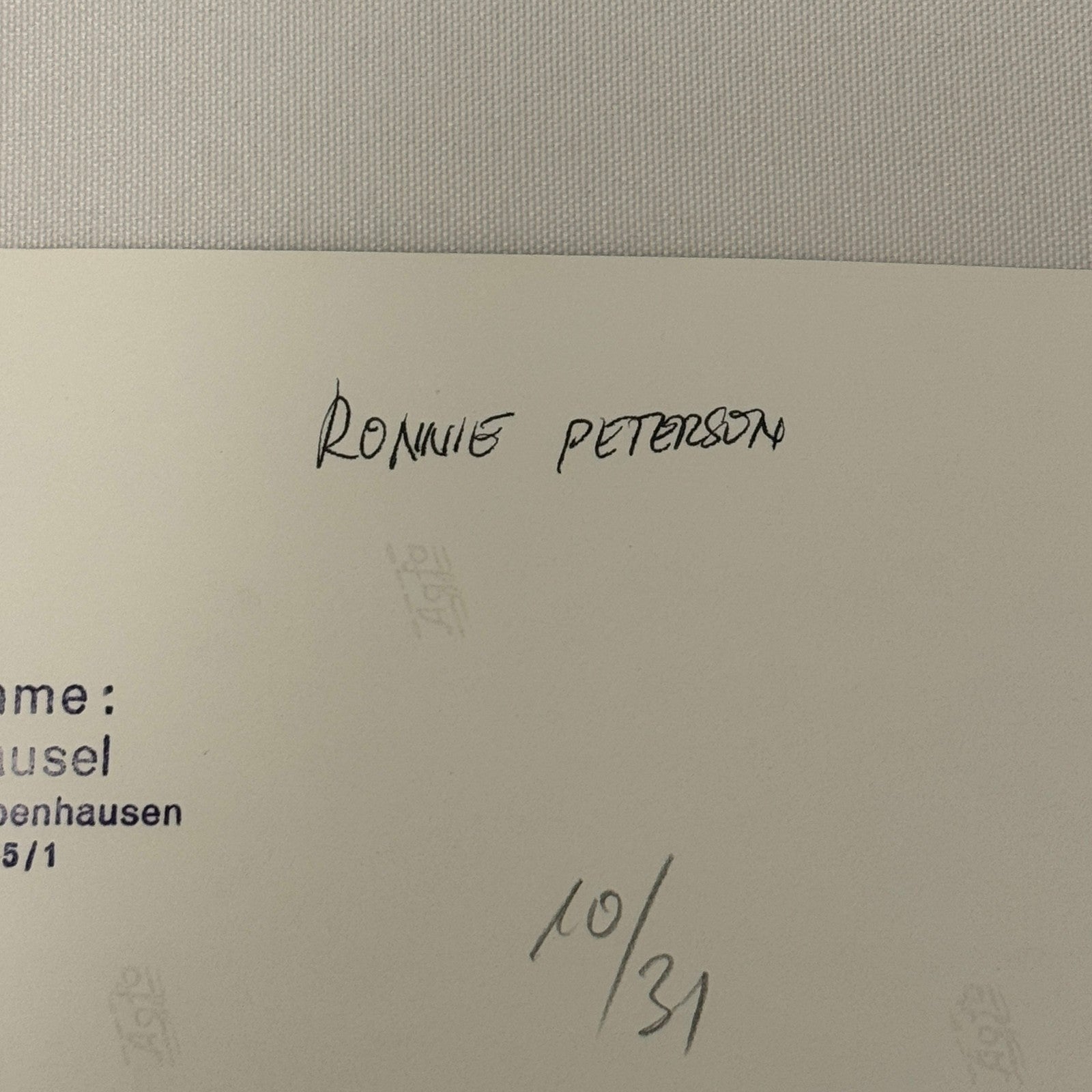 Vintage Racing Photo 1971 Hockenheim F2 Race Ronnie Peterson Driver Motorsport