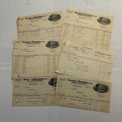 Standart Brothers Detroit Michigan Receipt Document Letterhead 1908 Lot 6x
