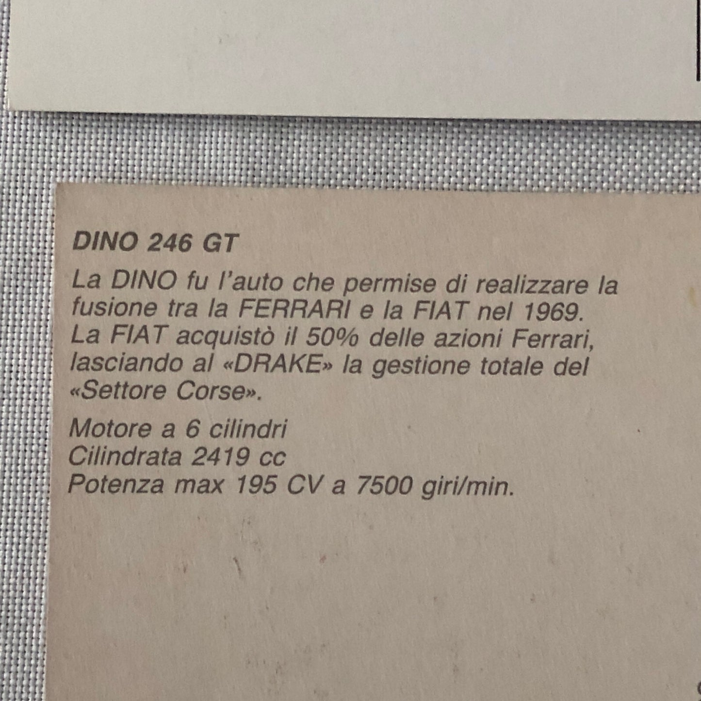 Ferrari 246 GT Dino Vintage Postcard Lot of 4 - Ferrari 246GT 246GTS 246 GTS