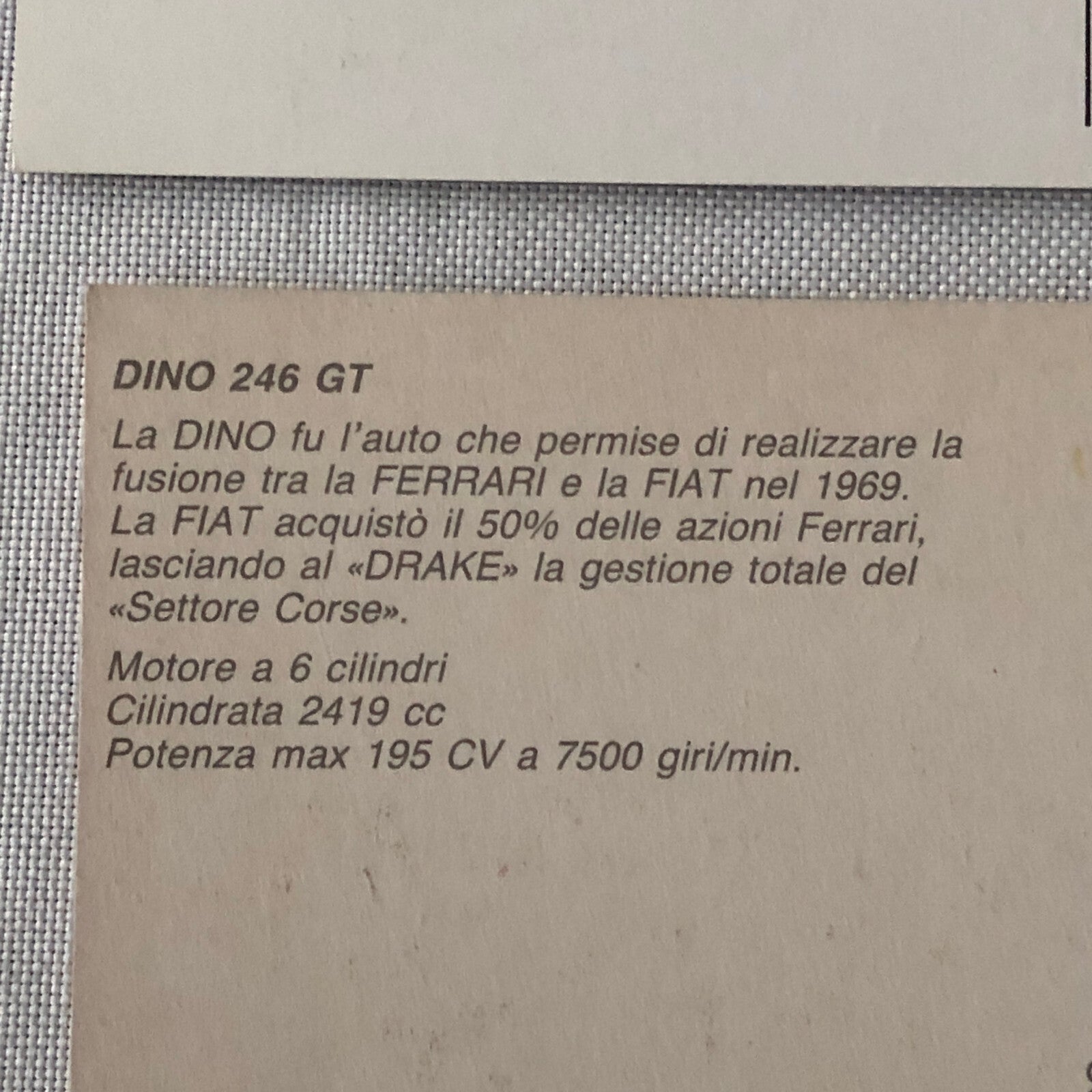 Ferrari 246 GT Dino Vintage Postcard Lot of 4 - Ferrari 246GT 246GTS 246 GTS