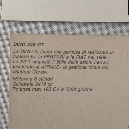 Ferrari 246 GT Dino Vintage Postcard Lot of 4 - Ferrari 246GT 246GTS 246 GTS