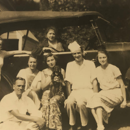 Vintage Car Automobile Family Dog People Photo Photograph Print - Tag AL22SM1