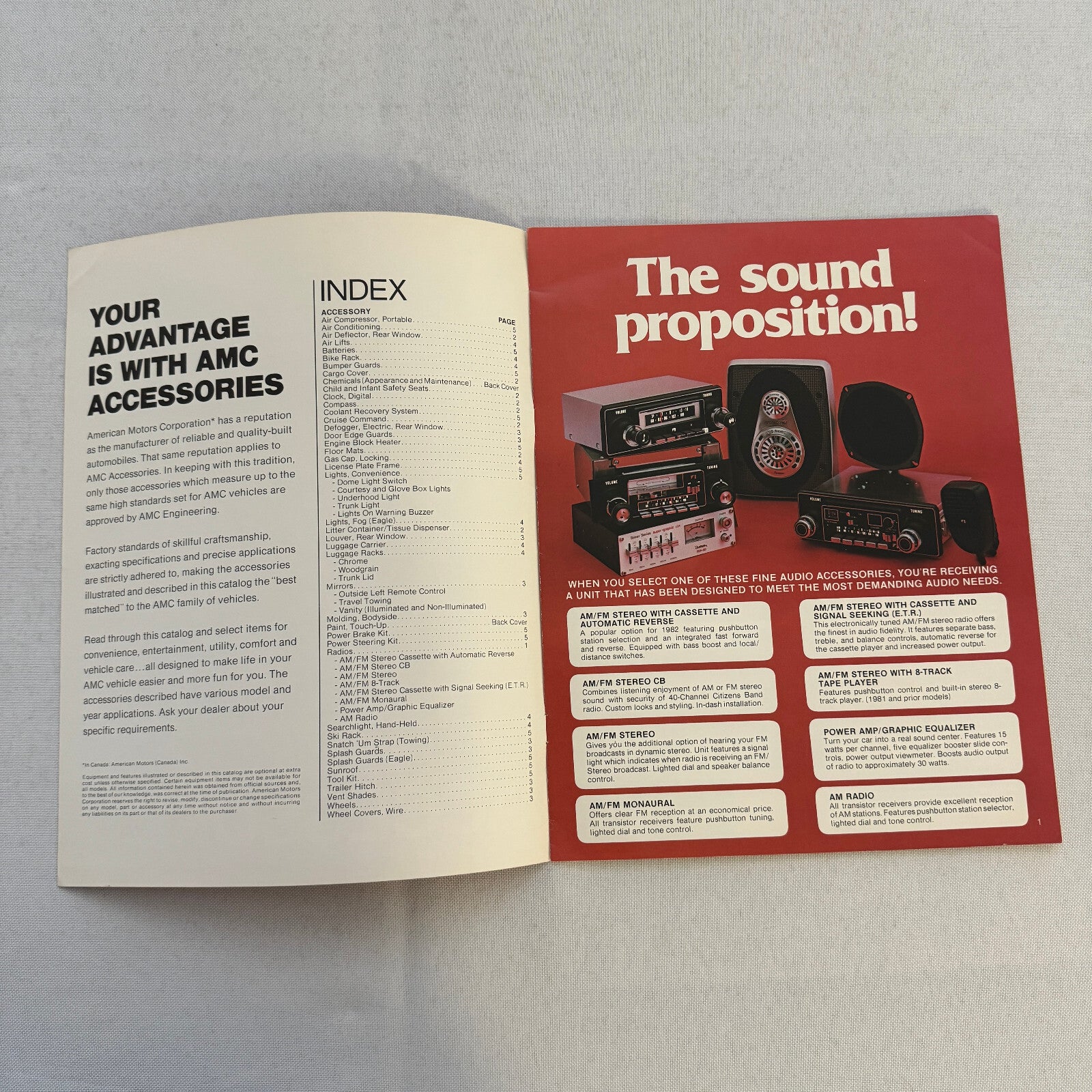 1982 AMC Car Accessories Sales Brochure American Motors
