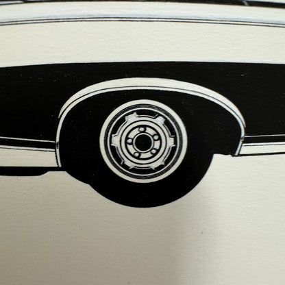 1967 Pontiac GTO Convertible Car Automobile Illustration Art Drawing Hand Drawn