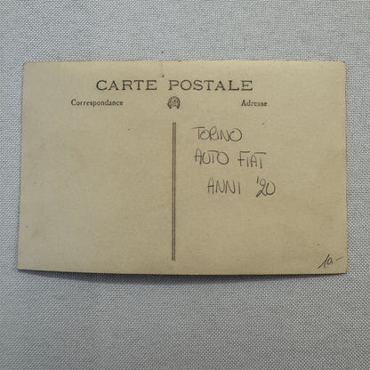 Vintage Postcard Real Photo Postcard RPPC People Fiat Car Automobile