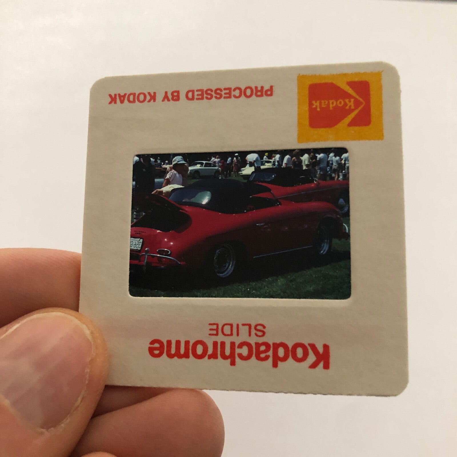 Porsche 356 Cabriolet Convertible Car Show 35mm Photo Slide Vintage 1981