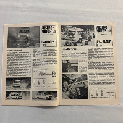 1974 Lada Universal Car Road Test Sales Brochure Catalog German Text Vintage