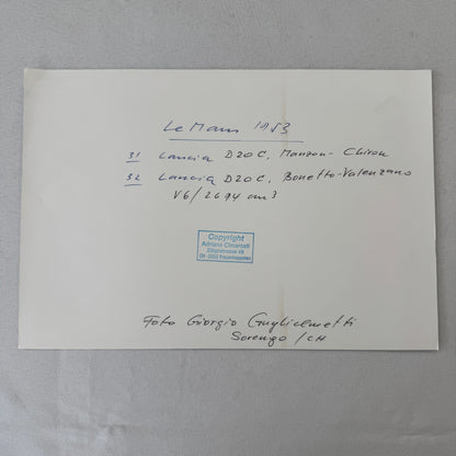 1953 LeMans Racing Photo Photograph Lancia D20C Cars Louis Chiron MODERN Print