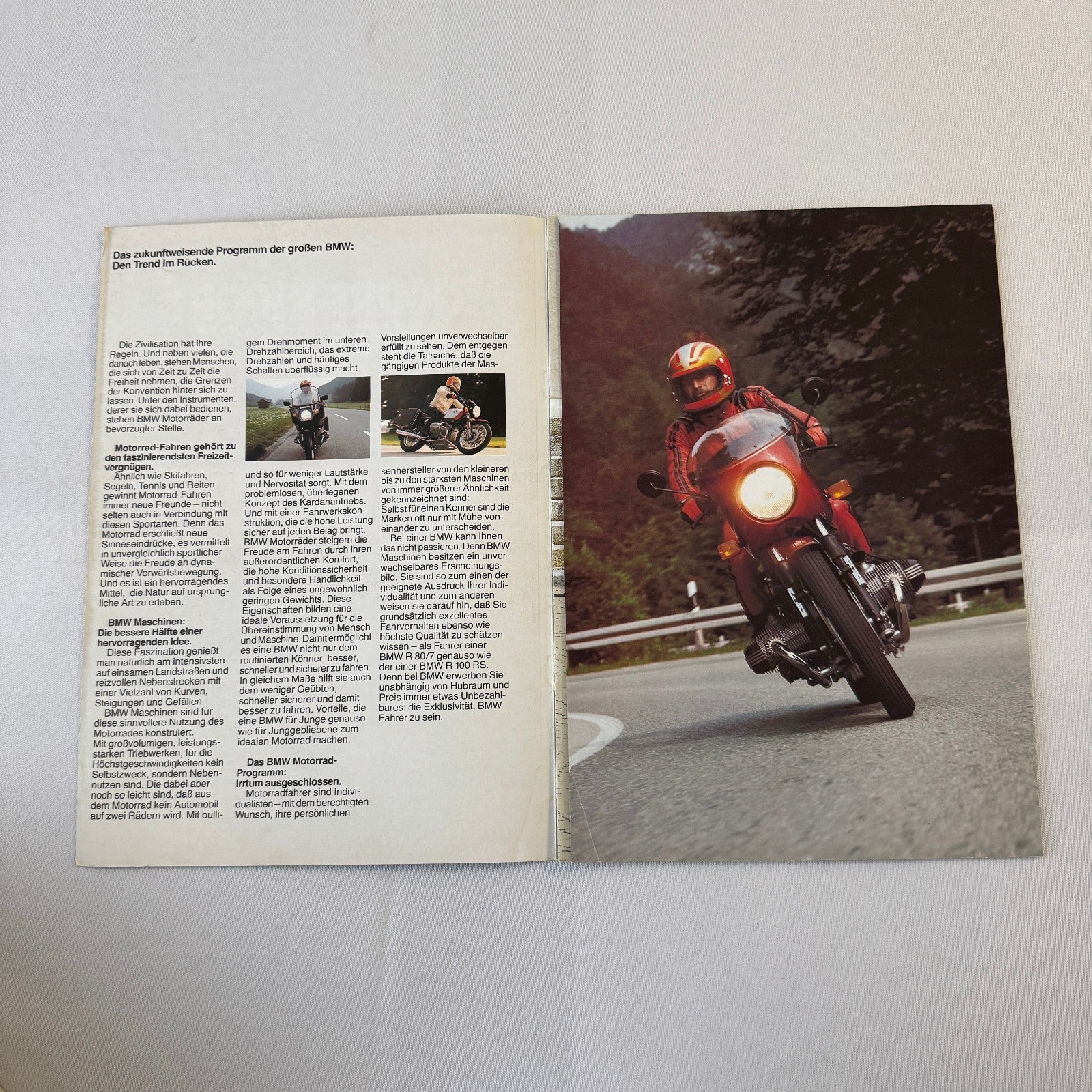 Vintage BMW Motorcycle Bike Brochure R100RS R100RT R100S R100T R80/7 GERMAN