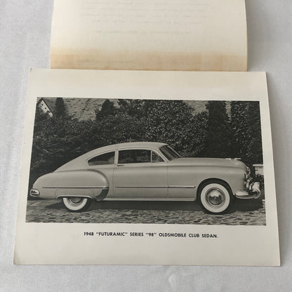1948 Oldsmobile Series 98 Futuramic Club Sedan Factory Press Photo Photograph