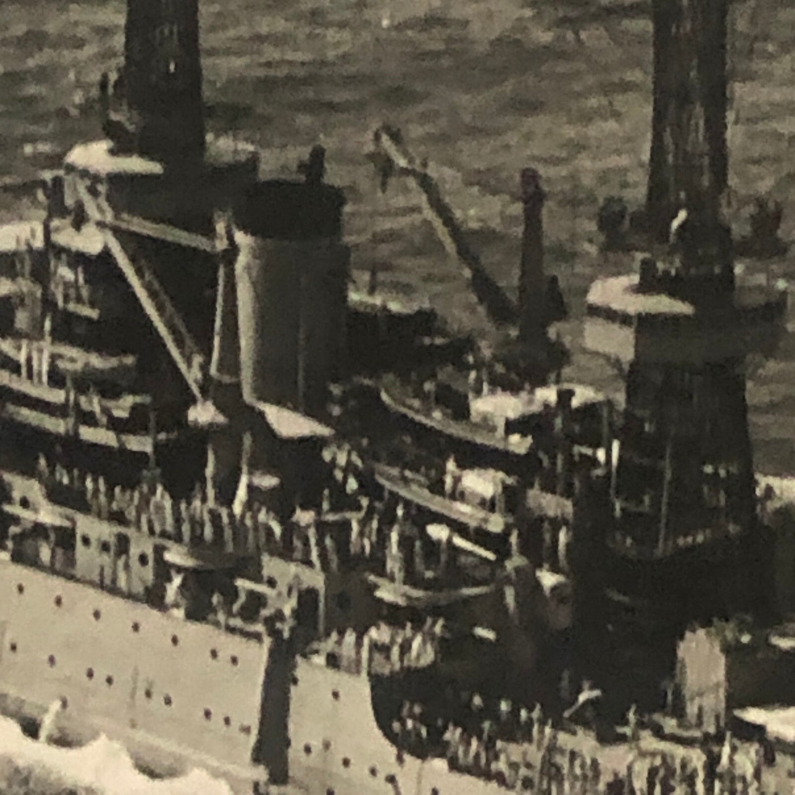 Airplane Plane over Military Ship Boat Aircraft Vintage Max Karant