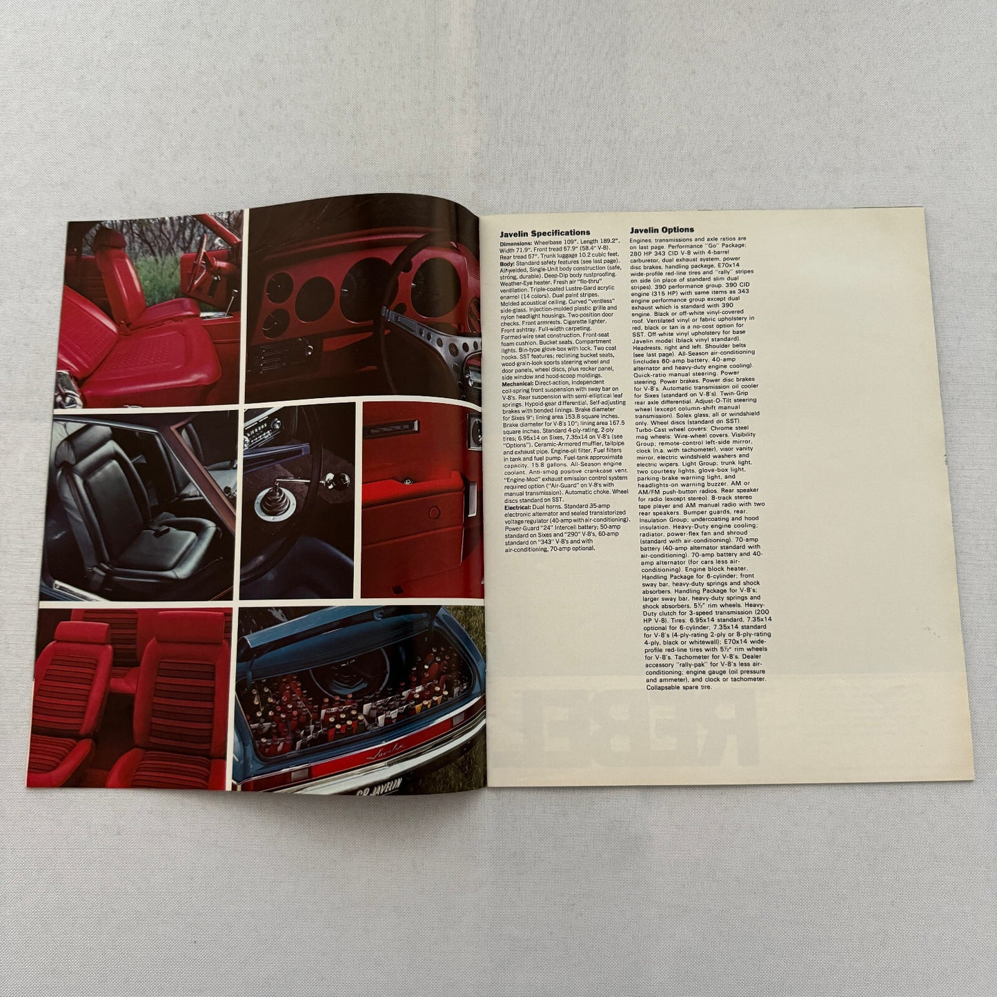 1968 American Motors AMC Brochure Catalog Javelin Rebel American Ambassador AMX