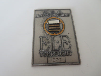 1970 ELE Toertocht A.S.C De Kempenruders European Car Rally Badge Dash Plaque