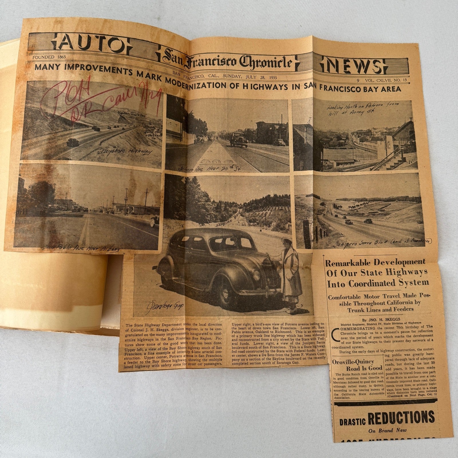 California Civil Engineering Highway Road Construction SCRAPBOOK 1934 1935