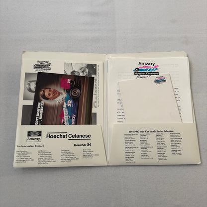 1991 Amway Indy Car Racing Press Kit Brochure Vintage Scott Brayton Driver