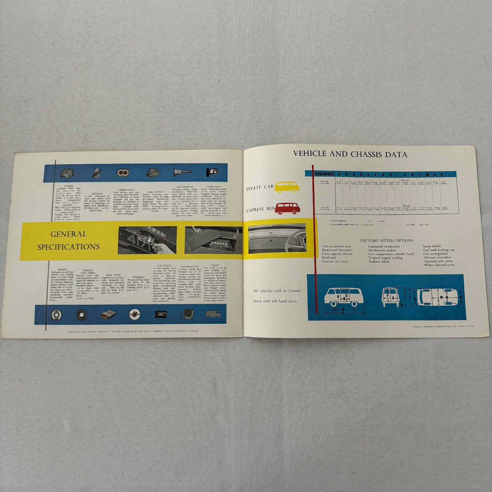 Thames 800 Estate Car and Express Bus Sales Brochure Catalog Vintage Advertising