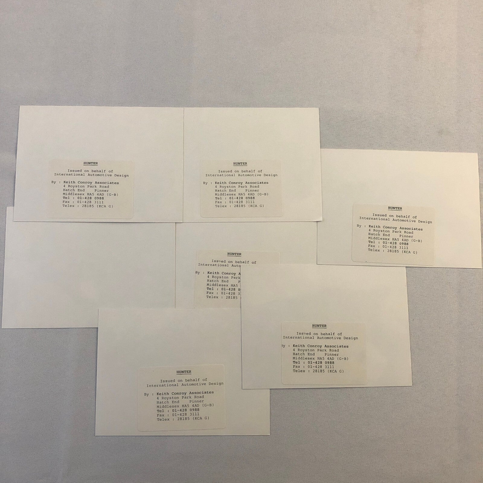 IAD Hunter International Automotive Design Concept Car Photo Photograph Lot of 7