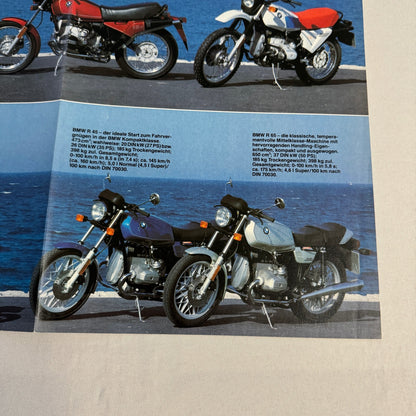 Vintage BMW Motorcycle Bike Sales Brochure R100 RT RS CS R80 RT ST R65 GERMAN