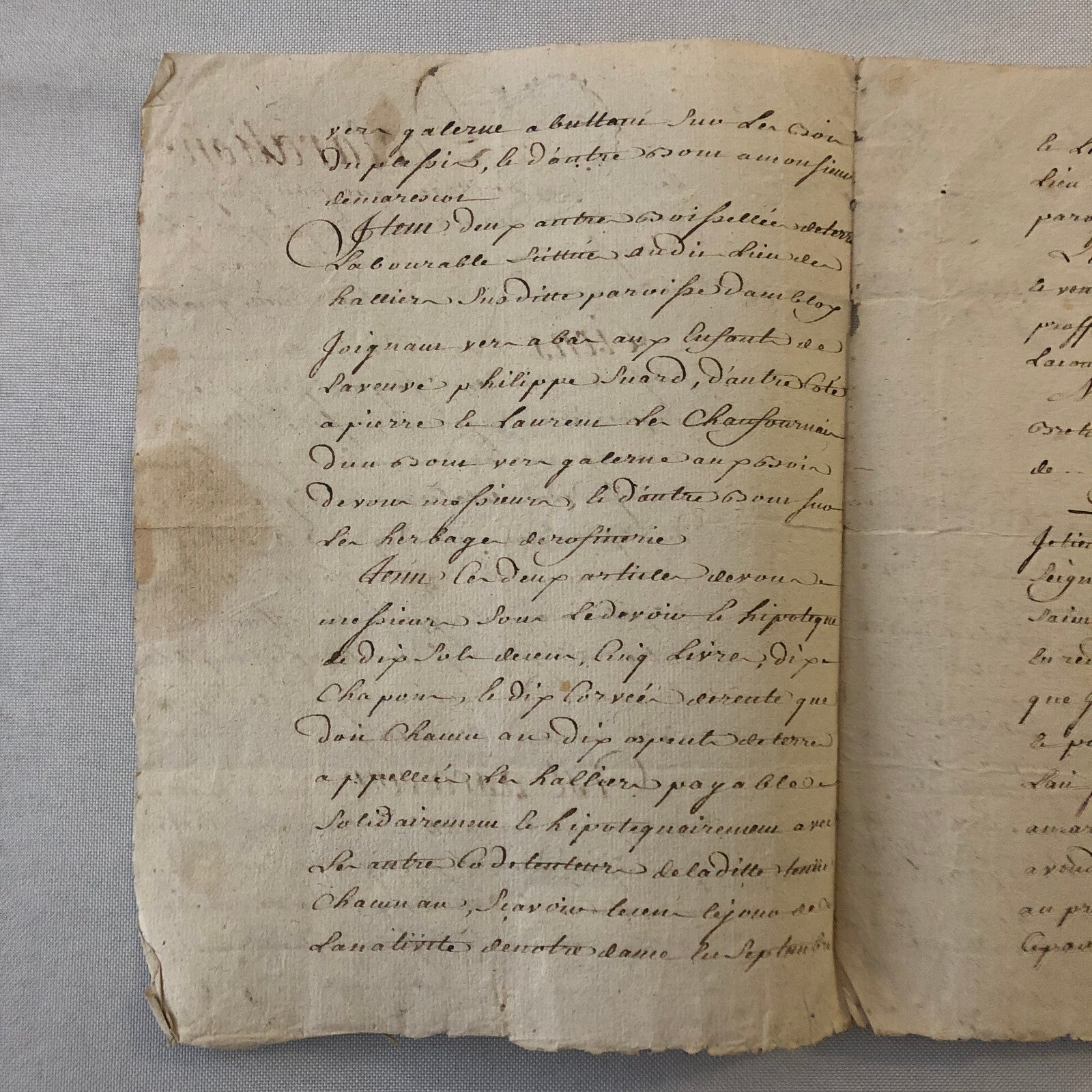 Antique Hand Written French Document Dated 1763 Beautiful Early Letter