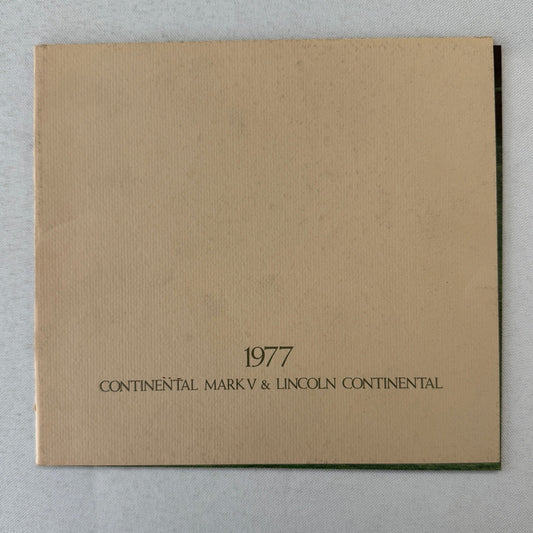 1977 Lincoln Car Sales Brochure Catalog Lincoln Continental Mark V