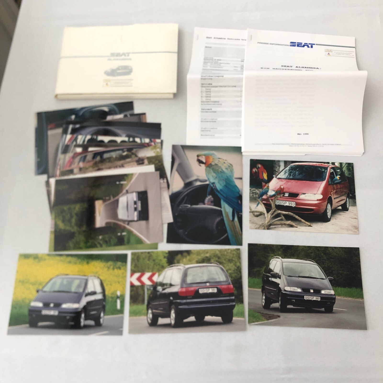 SEAT Alhambra Van Press Kit Brochure Factory Photos 1996
