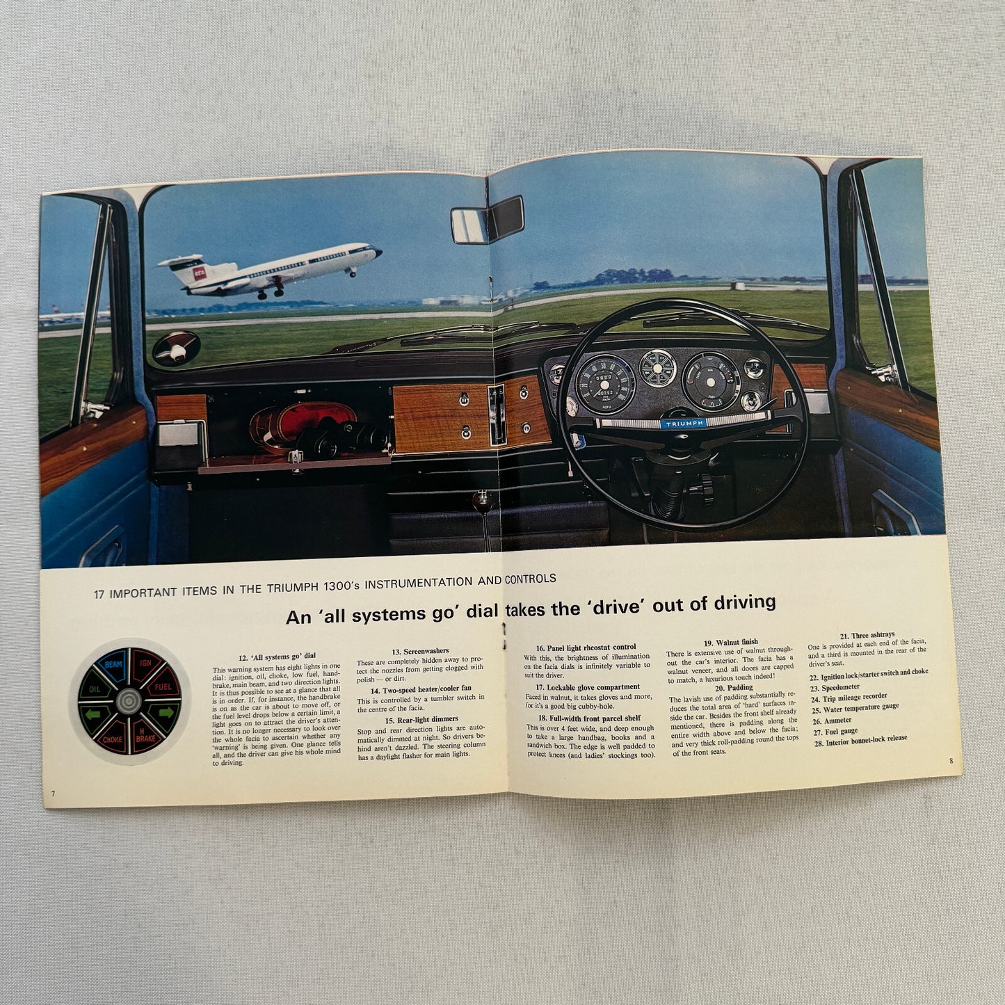 Triumph 1300 Car Sales Brochure Catalog Vintage Advertising