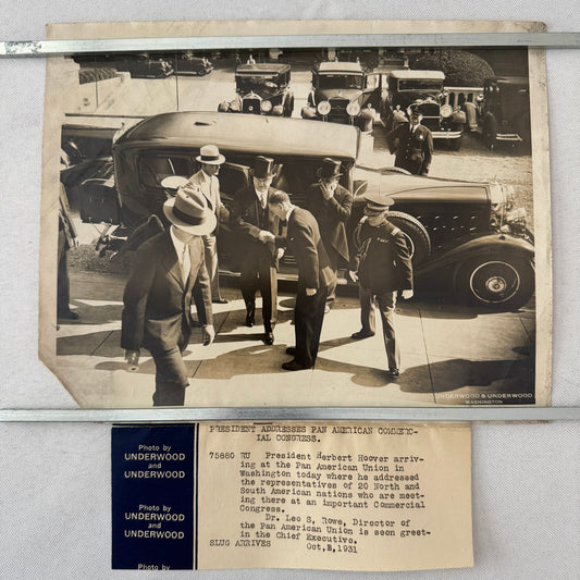 Press Photo Photograph President Herbert Hoover Limousine Car Automobile 1931