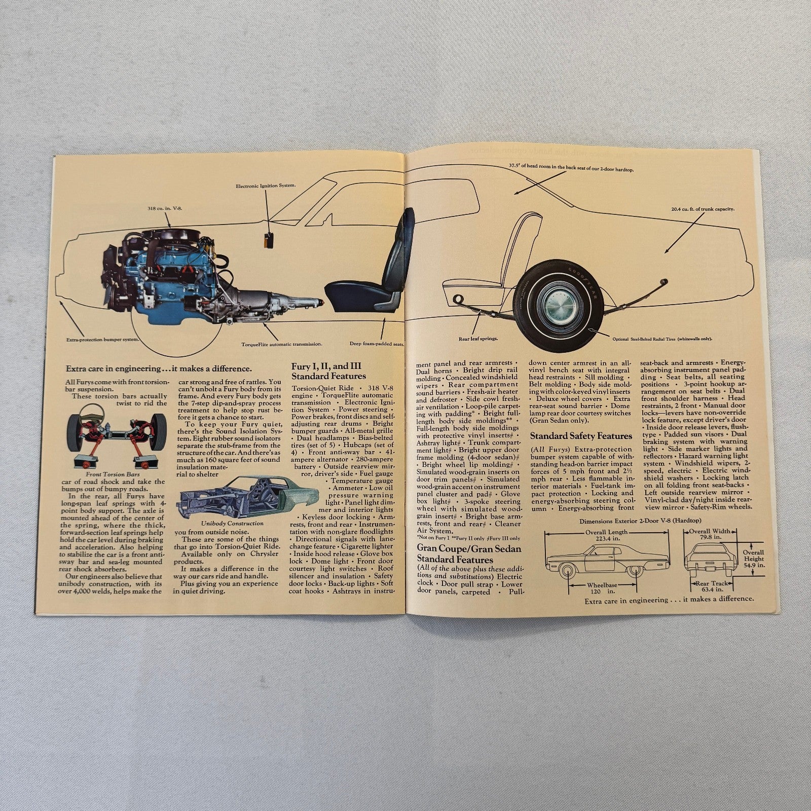 1973 Plymouth Fury Sales Brochure Catalog Gran Fury Coupe Sedan Fury III II I