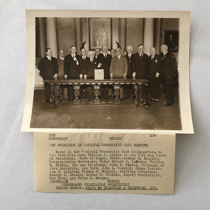 Press Photo Photograph National Democratic Club New President William H Hickin