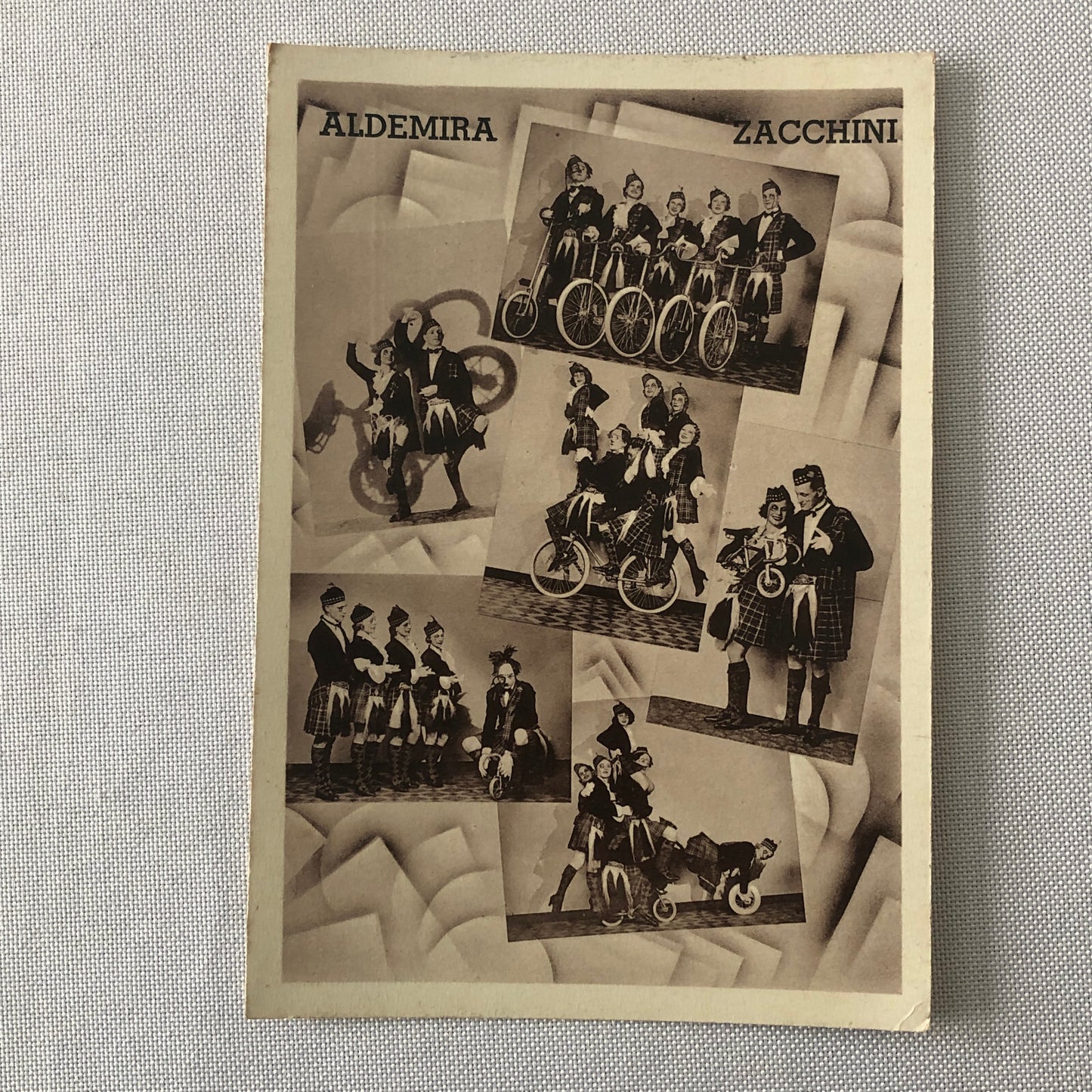 Circus Performer Bicycle Act Group Troupe Postcard Post Card Aldemira Zacchini
