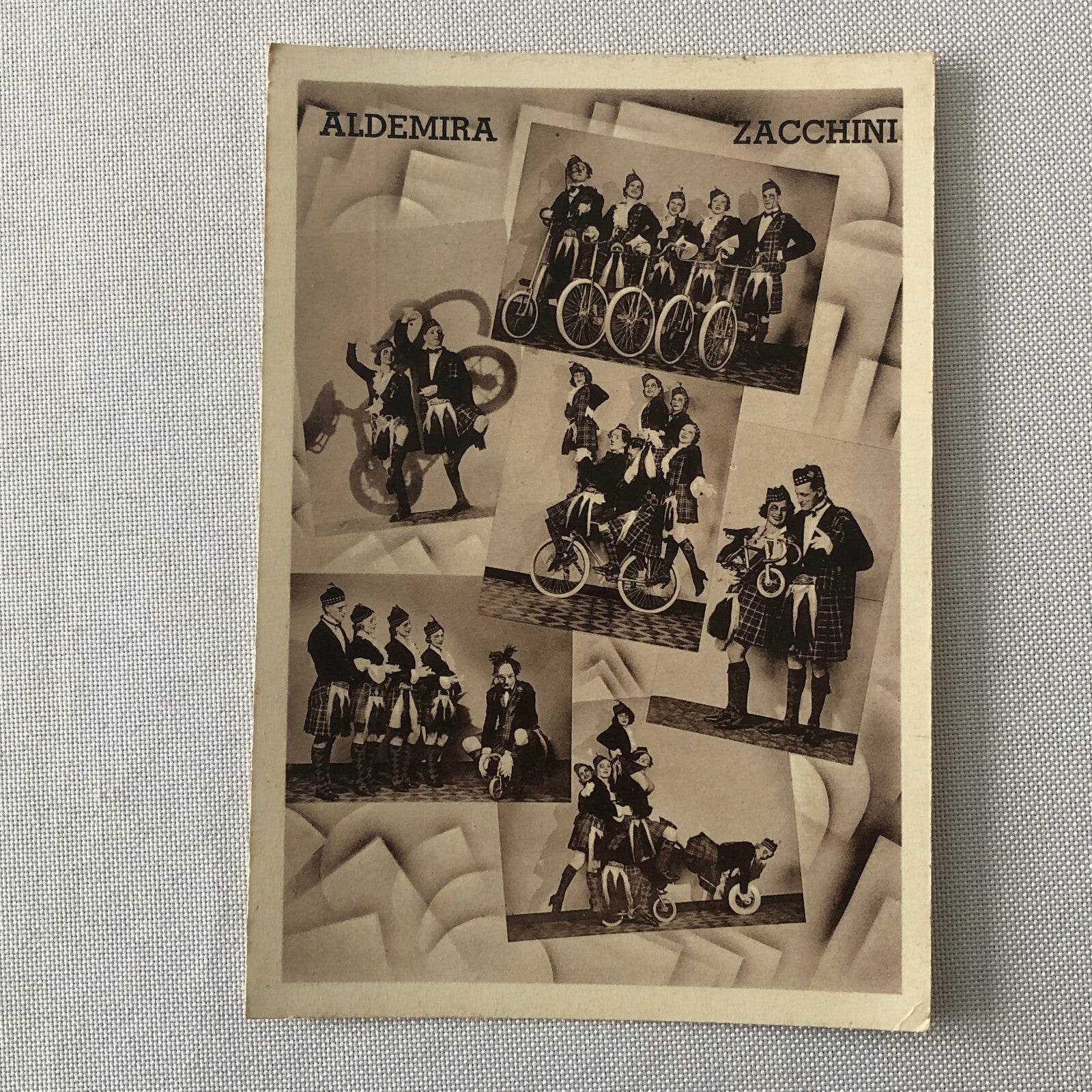 Circus Performer Bicycle Act Group Troupe Postcard Post Card Aldemira Zacchini