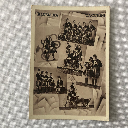 Circus Performer Bicycle Act Group Troupe Postcard Post Card Aldemira Zacchini