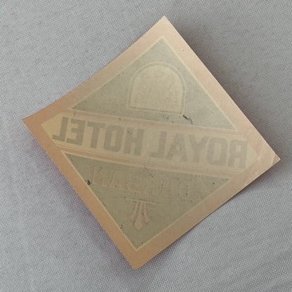 Vintage Travel Luggage Label Royal Hotel Durban South Africa South African