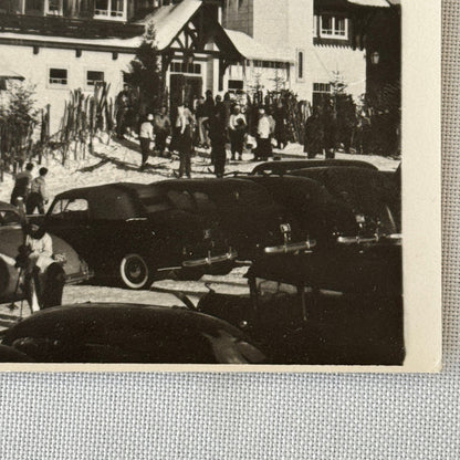 Vintage Photo Photograph Print Automobile Car Winter Scene Building