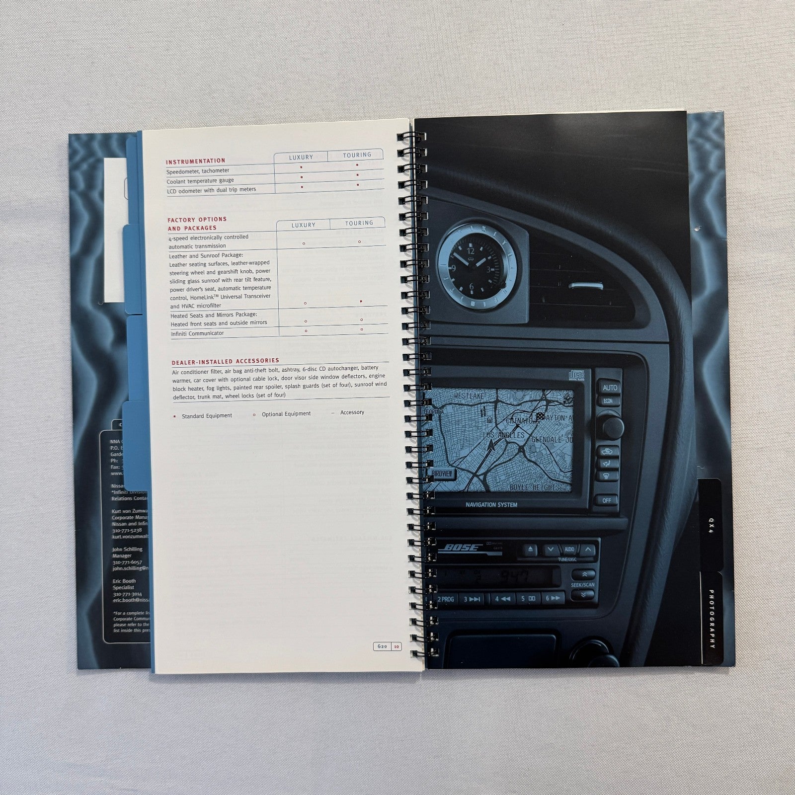 2001 Infiniti Car Press Kit Brochure Q45 I30 G20 QX4 Photo CD 35mm Slides