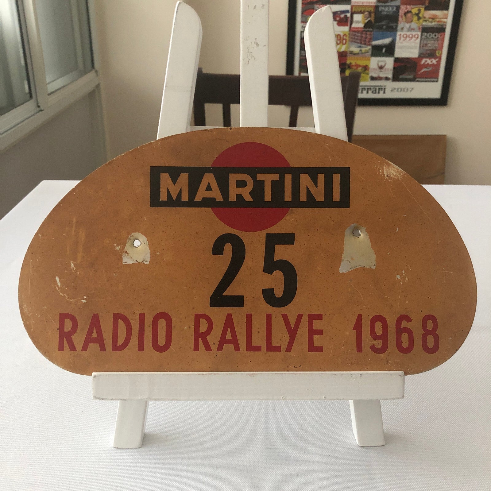 1968 Radio Rallye Car Rally Participant Plate w/ Martini Ad