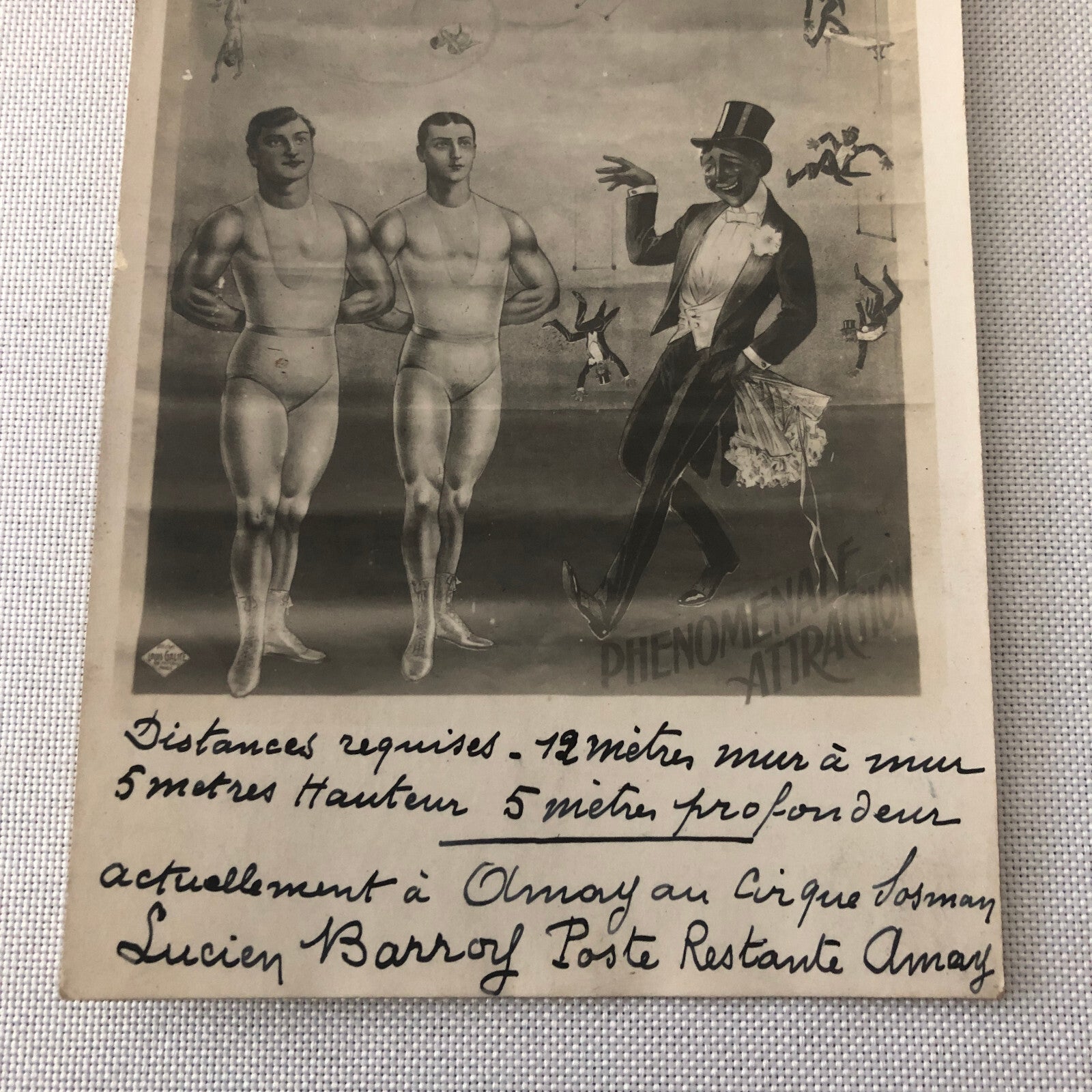 Circus Acrobat Act Postcard Post Card Vintage Flying Three