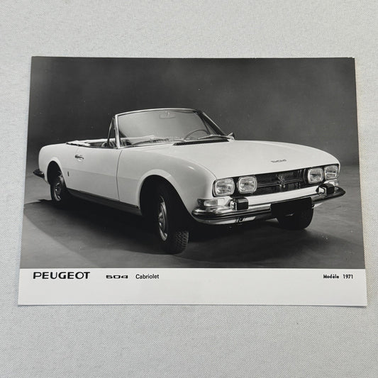 1971 Peugeot 504 Cabriolet Convertible Factory Press Photo Photograph Vintage