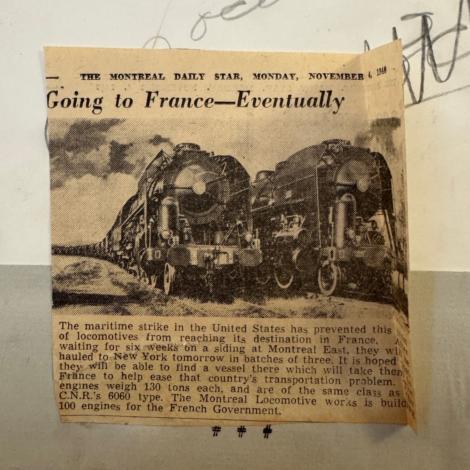 Vintage Montreal Locomotive Works Train Press Photo Photograph 1946