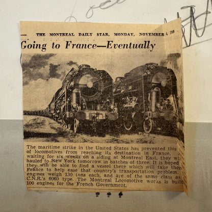Vintage Montreal Locomotive Works Train Press Photo Photograph 1946