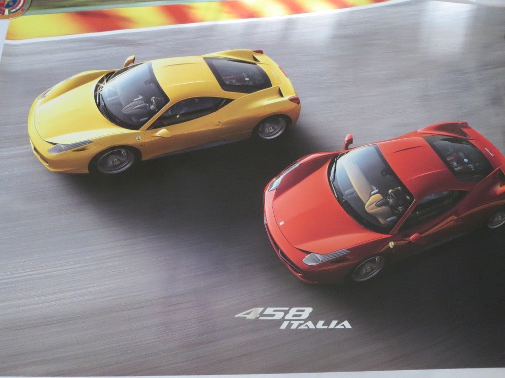 Poster Ferrari 458 Italia Yellow and Red Cars Automotive Art Decor