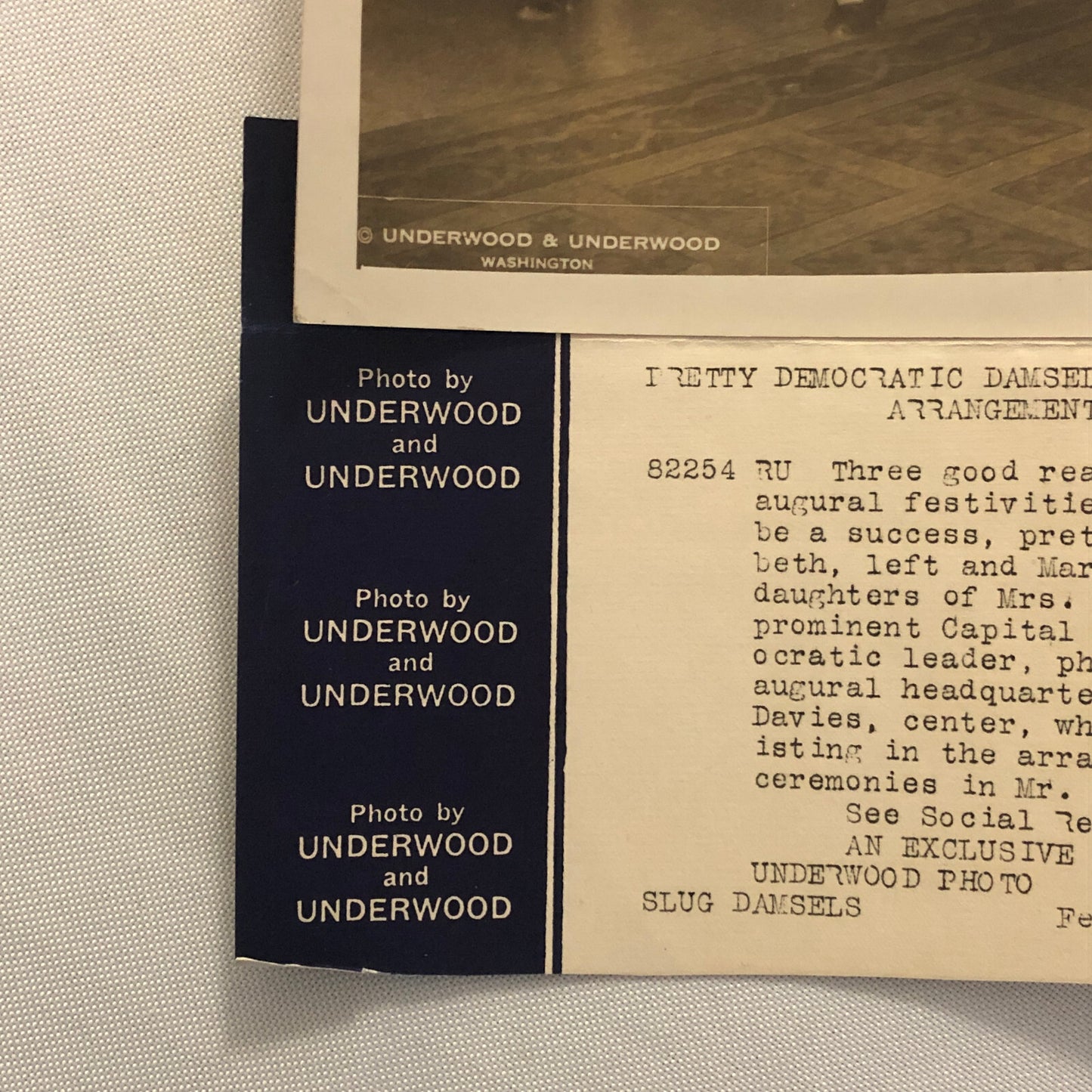 Press Photo Photograph FDR Franklin Roosevelt Inauguration Ball 1933 Underwood